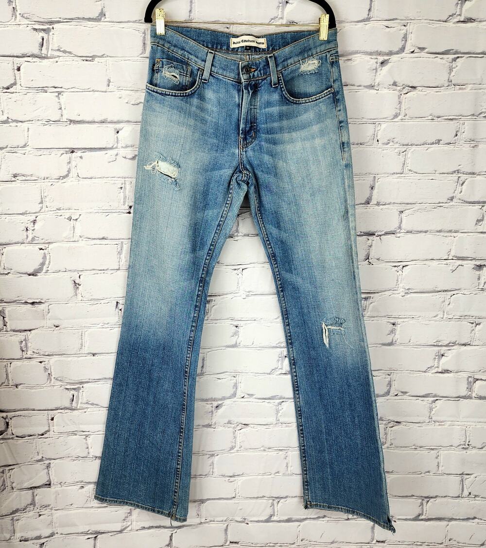 Juicy Couture Jeans button-fly Womens 32 Bootcut/Flared Bling y2k 90s